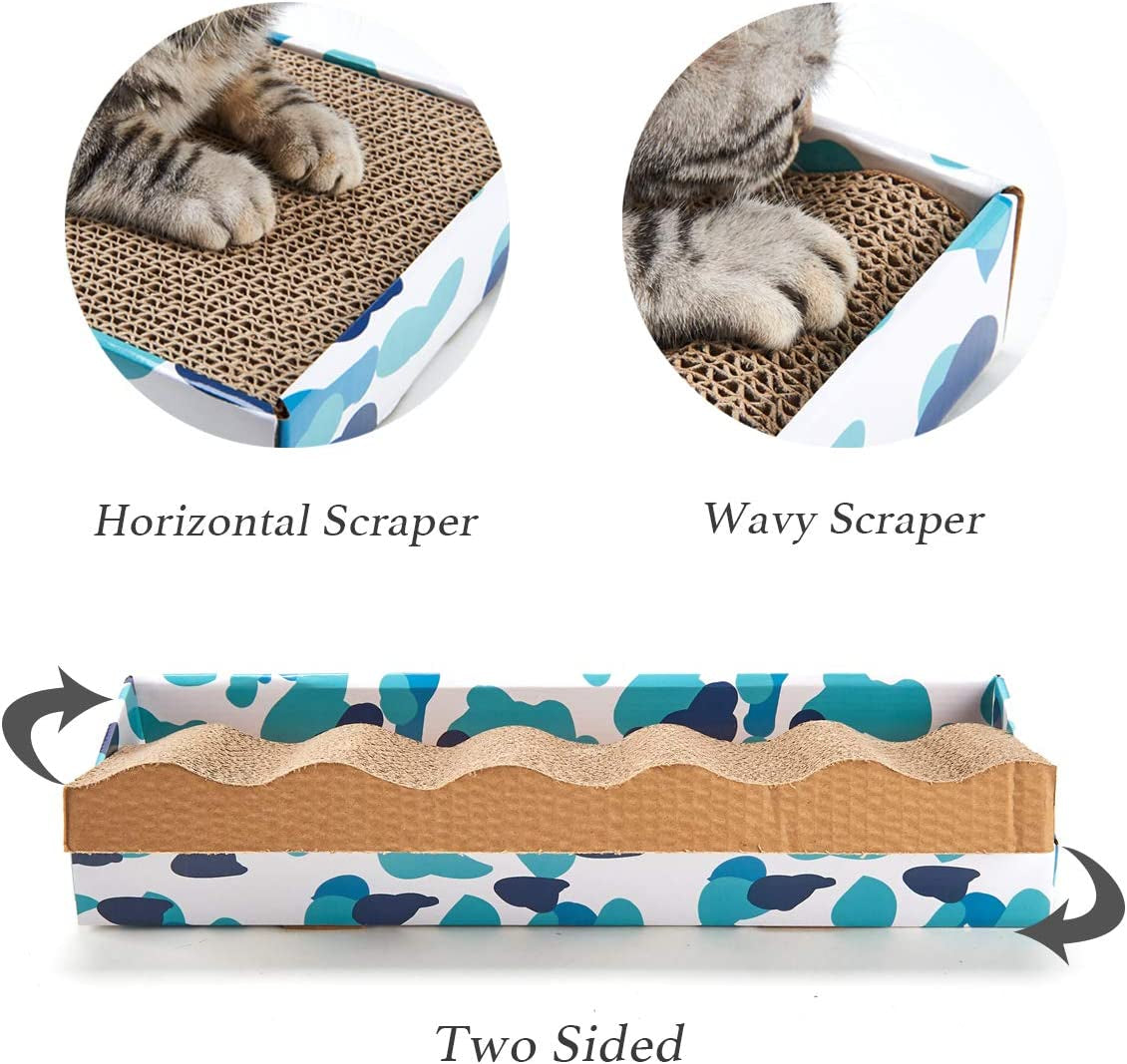 Cat Scratcher Cardboard Reversible Cat Scratch Pad Kitty Corrugated Scratching Board Bed Catnip Included