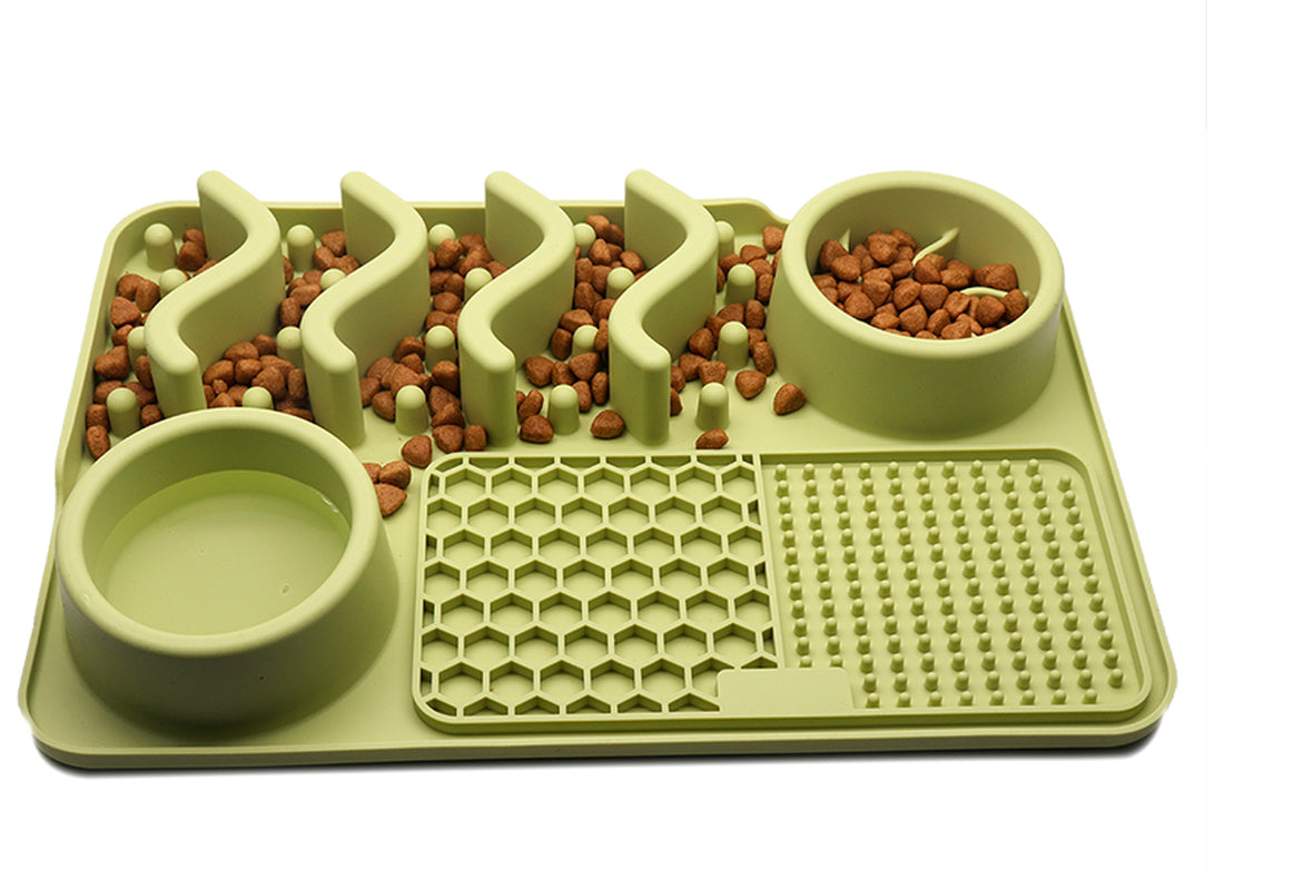 Multi-Functional Pet Food Bowl Slow Food Dinner Basin Pad
