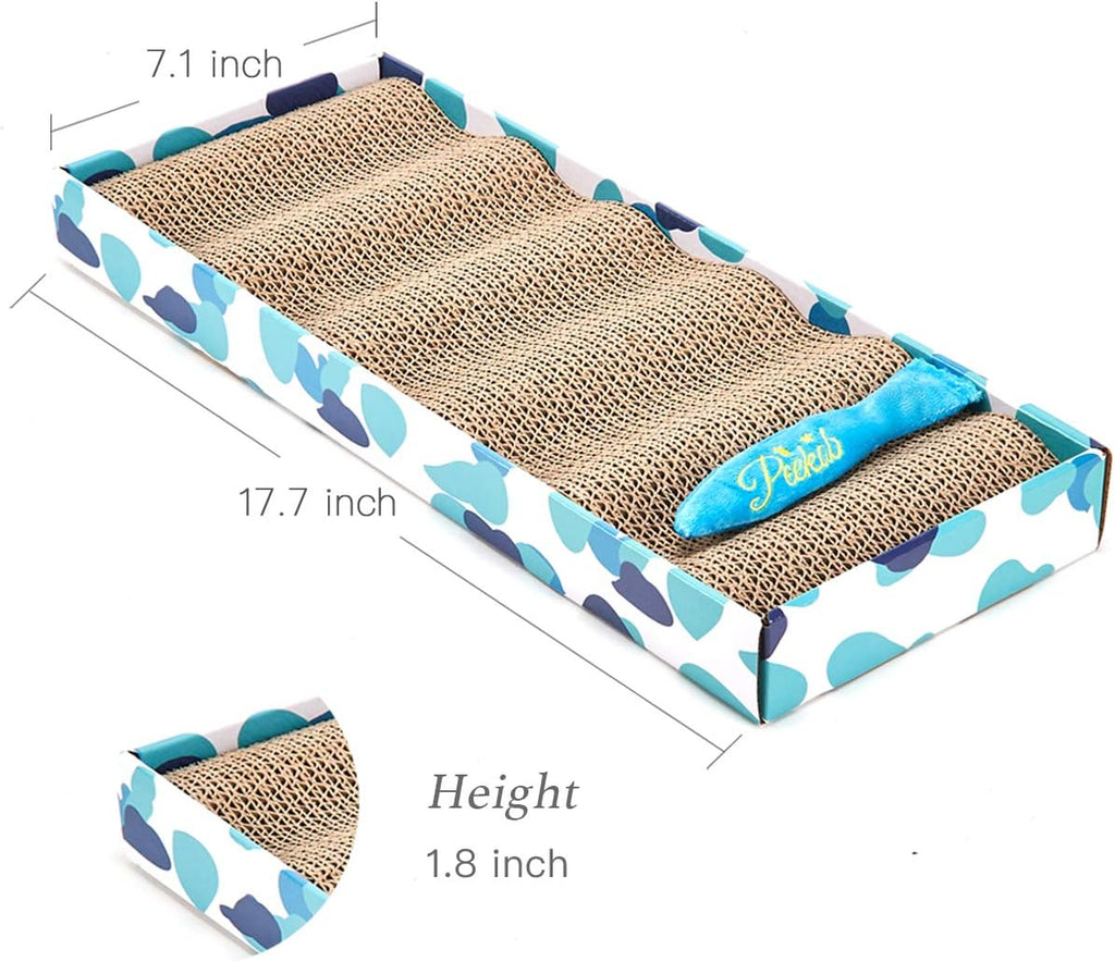 Cat Scratcher Cardboard Reversible Cat Scratch Pad Kitty Corrugated Scratching Board Bed Catnip Included