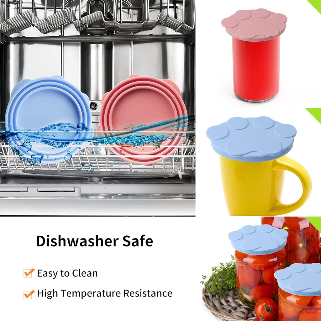 Pet Food Can Lids Silicone Dog and Cat Can Food Lids Covers Leakproof Fit Multiple Sizes for Canned Food