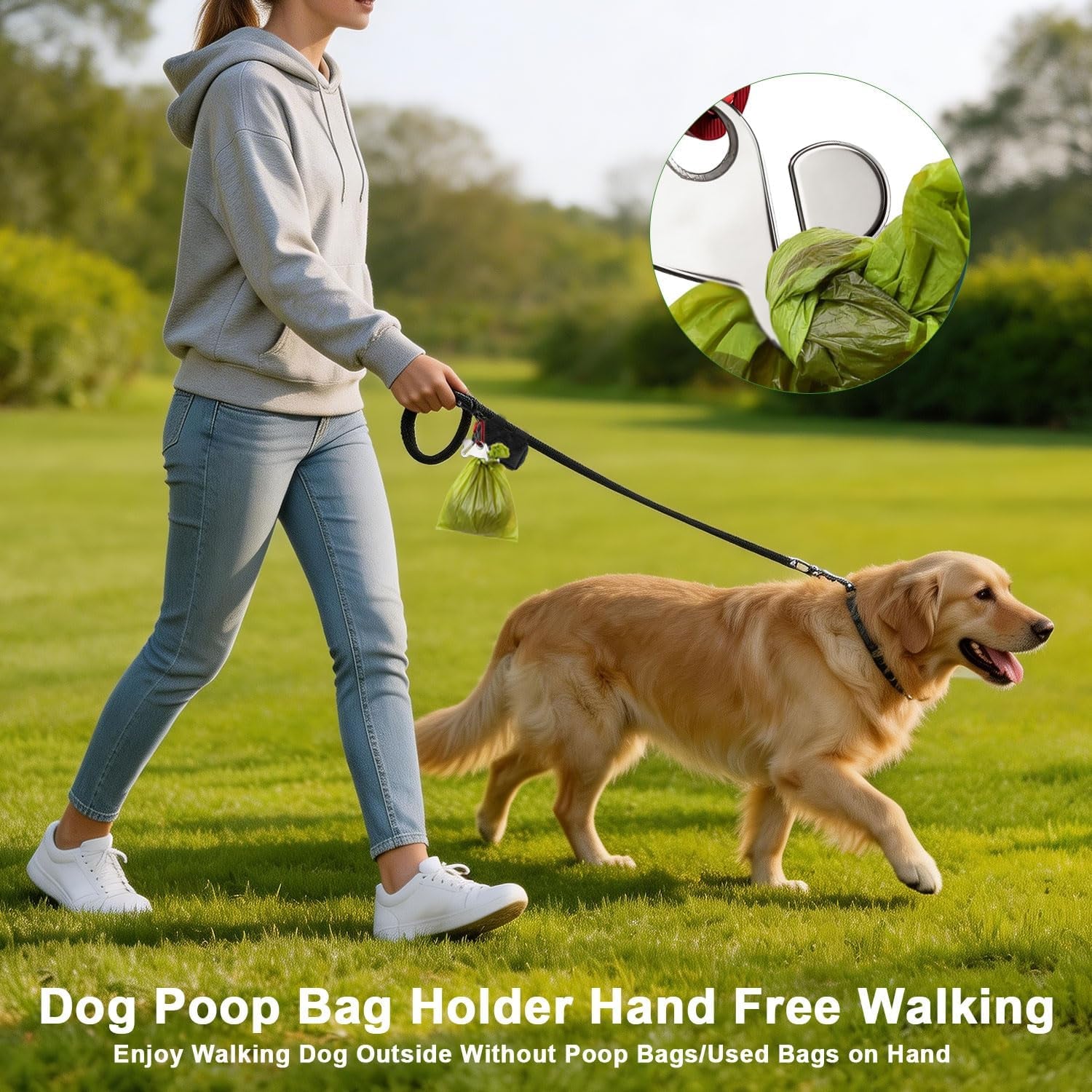2PCS Dog Poop Bag Holder, Waste Bag Holder, Dog Poop Bag Carrier, Hand Free Holder