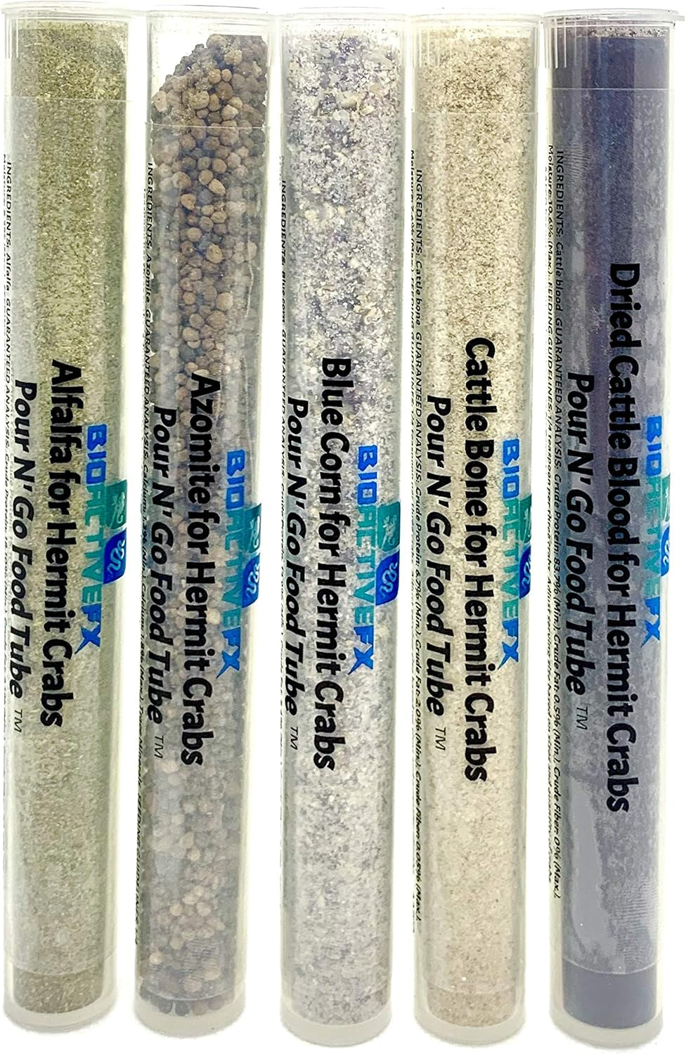 Cholla Queen Hermit Crab Food Packs - Pour N' Go Food Tubes - Bioactivefx (4 Pack, Random Foods)