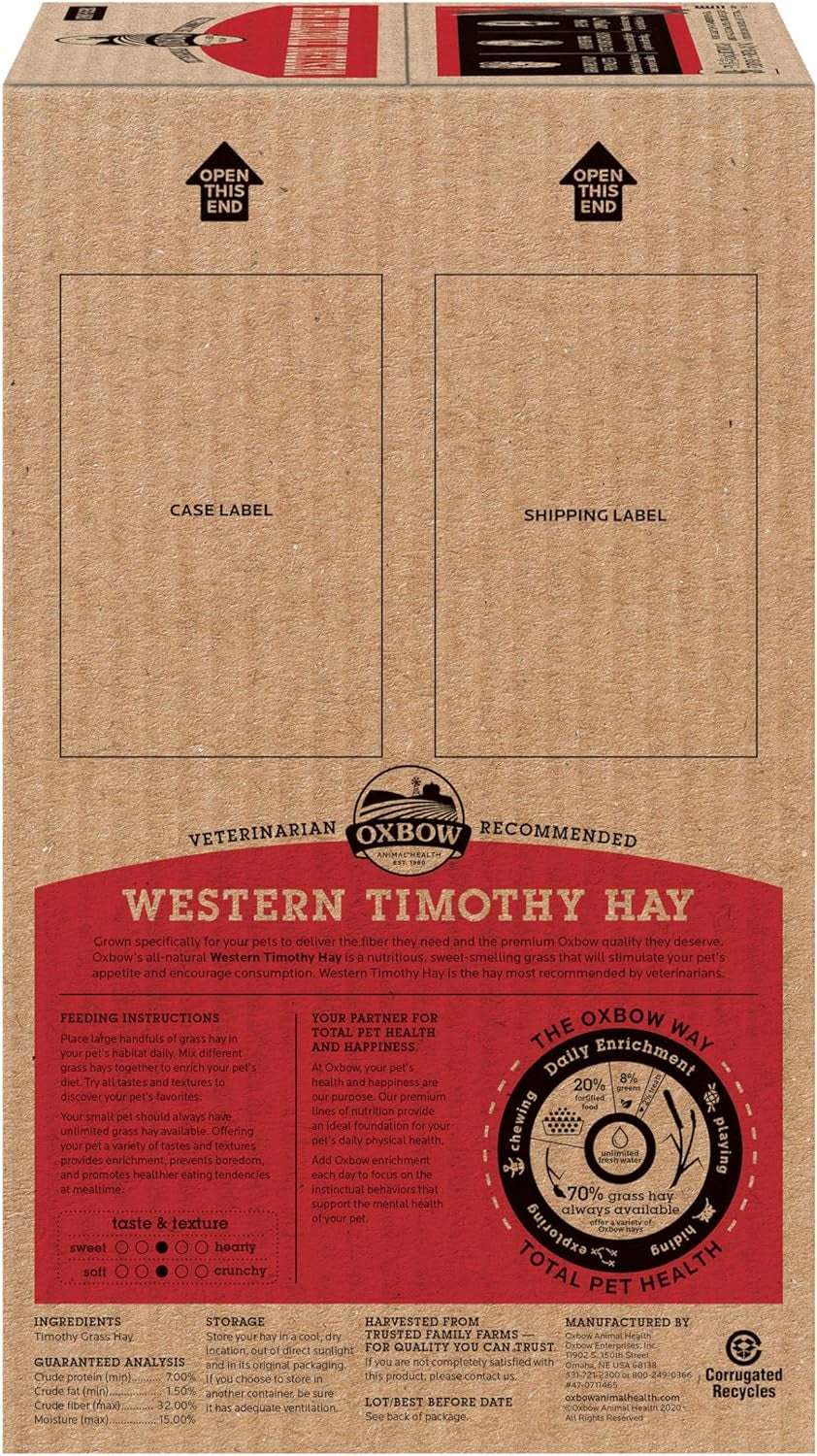 Western Timothy Hay, Guinea Pig Hay, Small Pet Bunny Supplies, All Natural Grass for Guinea Pig, Bunny, Chinchilla & Hamster,  Rabbit Supplies for Bunnies, 9 Lb Box