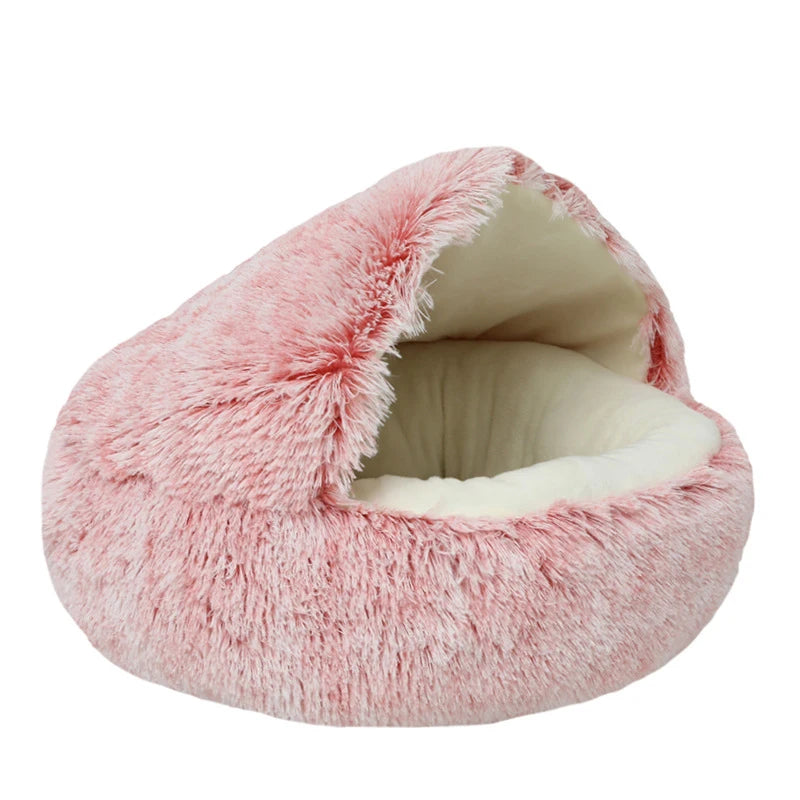 Autumn Winter soft plush Round pet bed pet bed Winter warm cold plush comforter nest Shell cat nest semi-enclosed cat nest