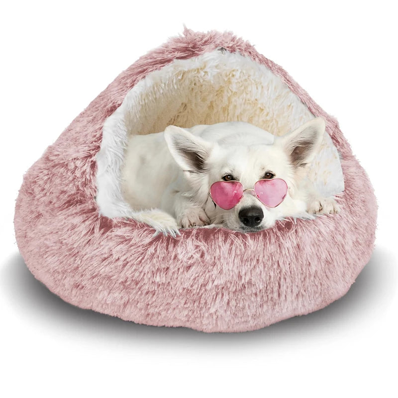 Autumn Winter soft plush Round pet bed pet bed Winter warm cold plush comforter nest Shell cat nest semi-enclosed cat nest