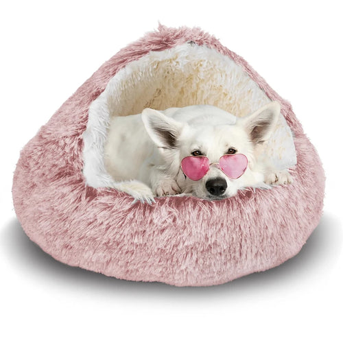 Autumn Winter soft plush Round pet bed pet bed Winter warm cold plush comforter nest Shell cat nest semi-enclosed cat nest