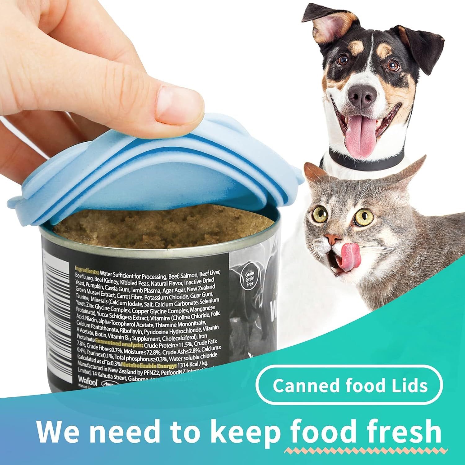 Pet Food Can Lids Silicone Dog and Cat Can Food Lids Covers Leakproof Fit Multiple Sizes for Canned Food