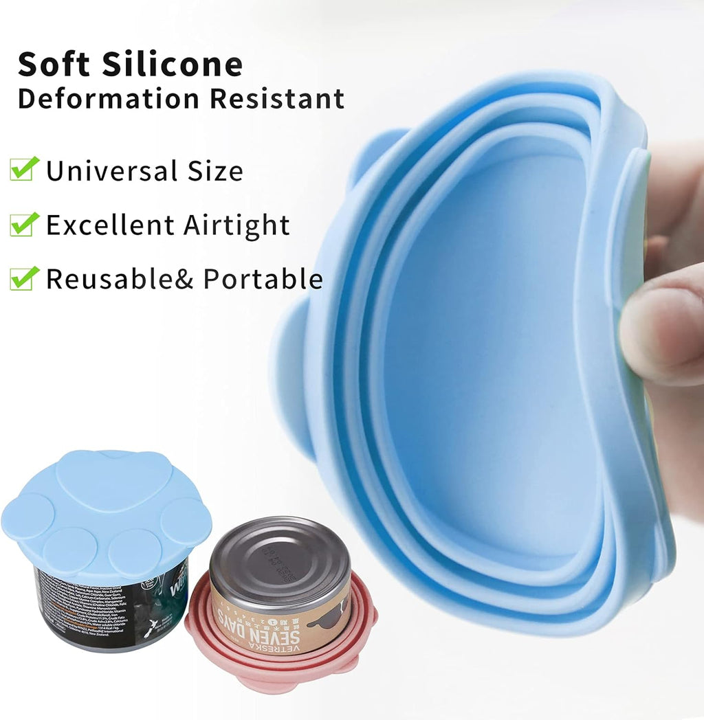 Pet Food Can Lids Silicone Dog and Cat Can Food Lids Covers Leakproof Fit Multiple Sizes for Canned Food