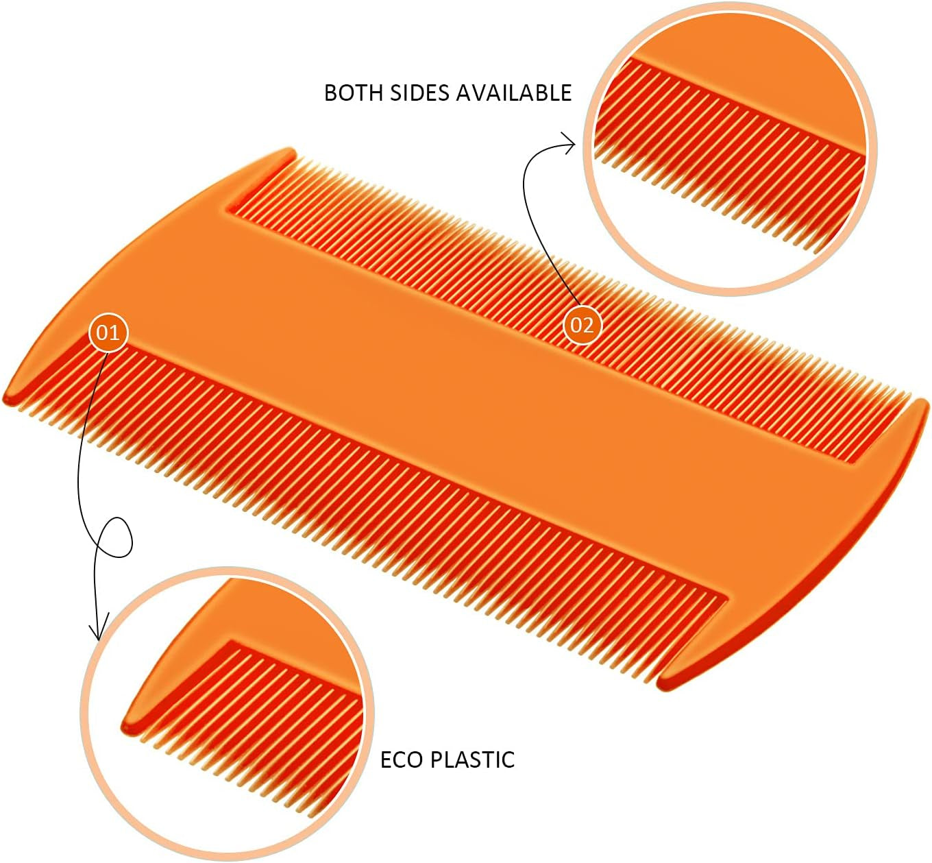 6 Pack Flea Lice Comb Stainless Steel Dog Cat Grooming Combs with Rounded Teeth, Double Sided Pet Tear Stain Remover Dematting Tool for Pets(White, Yellow, Green, Purple, Orange, Dark Blue)