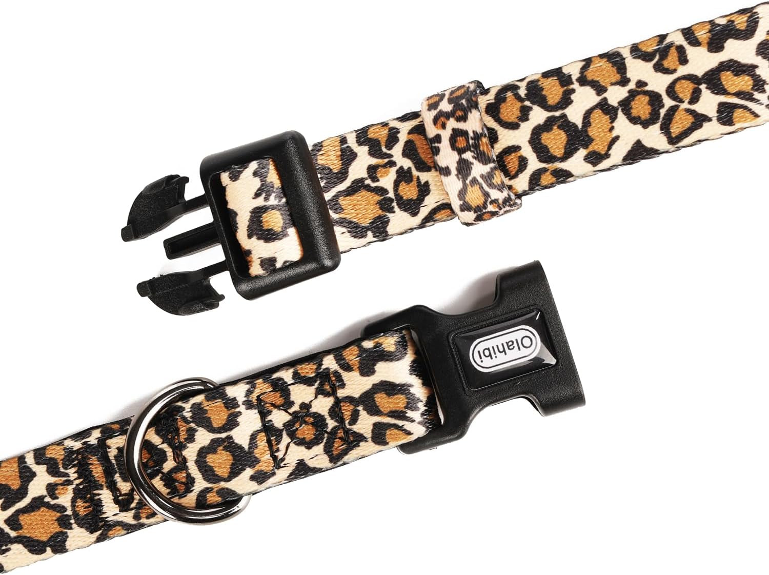 Leopard Pattern Dog Collar, Polyester Webbing, Padded with Neoprene, Soft and Comfortable for Small Medium Large Dogs.(S, Leopard)