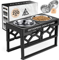Adjustable Elevated Dog Bowl Set for Medium and Large Breeds, Includes 2 Stainless Steel Bowls and Anti-Slip Base