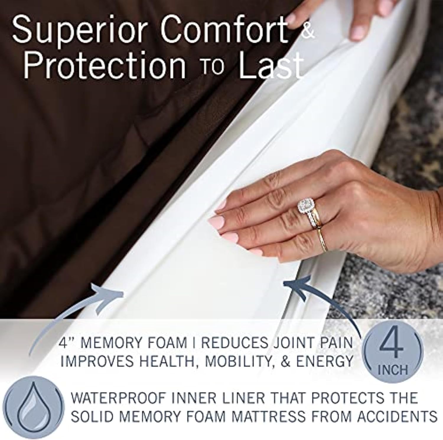 Ultimate Dog Bed, Orthopedic Memory Foam, Multiple Sizes and Colors, Medium Firmness Pillow, Waterproof Liner, YKK Zippers, Breathable 35% Cotton Cover